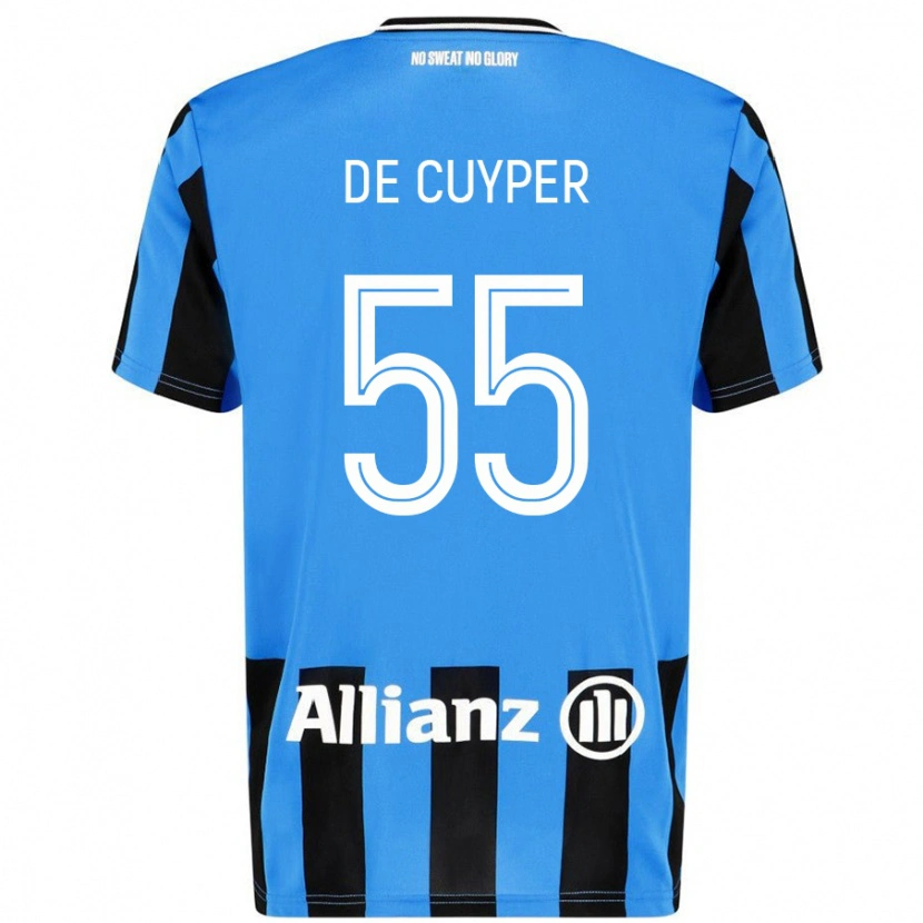 Danxen Hombre Camiseta Maxim De Cuyper #55 Azul Cielo Negro 1ª Equipación 2024/25 La Camisa