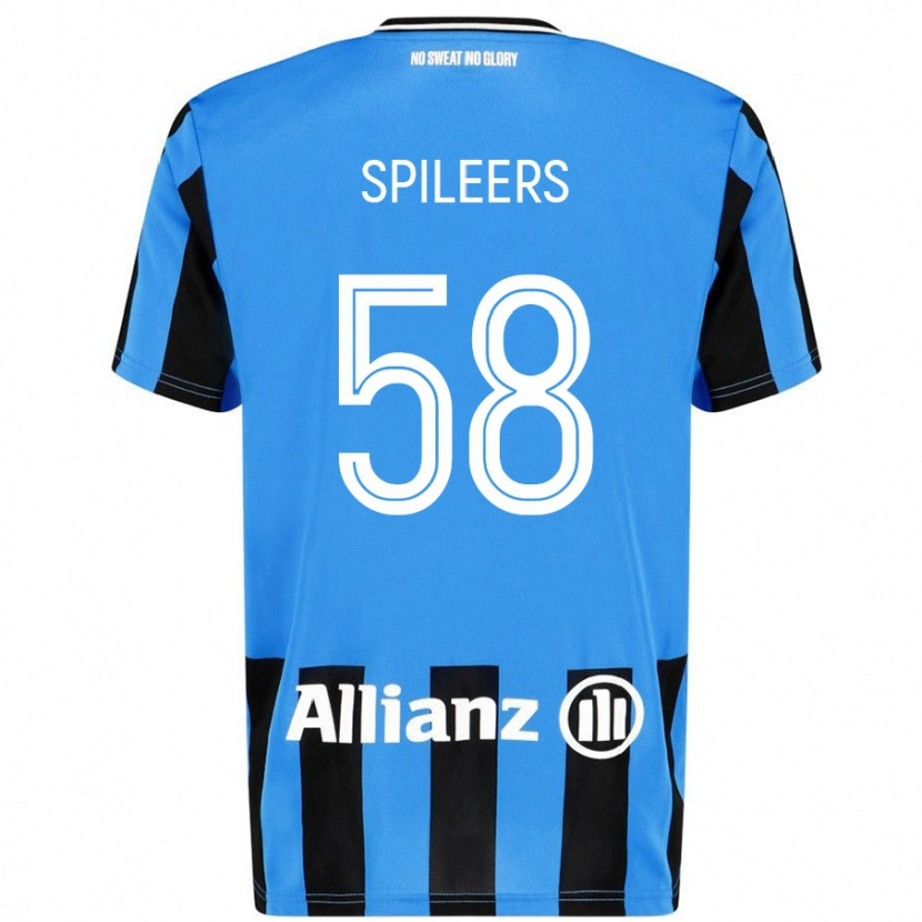 Danxen Hombre Camiseta Jorne Spileers #58 Azul Cielo Negro 1ª Equipación 2024/25 La Camisa