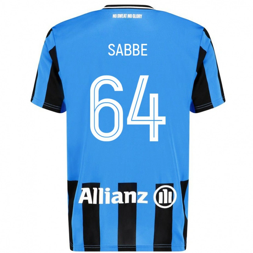 Danxen Hombre Camiseta Kyriani Sabbe #64 Azul Cielo Negro 1ª Equipación 2024/25 La Camisa