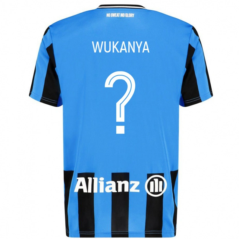 Danxen Hombre Camiseta Stéphane Wukanya #0 Azul Cielo Negro 1ª Equipación 2024/25 La Camisa