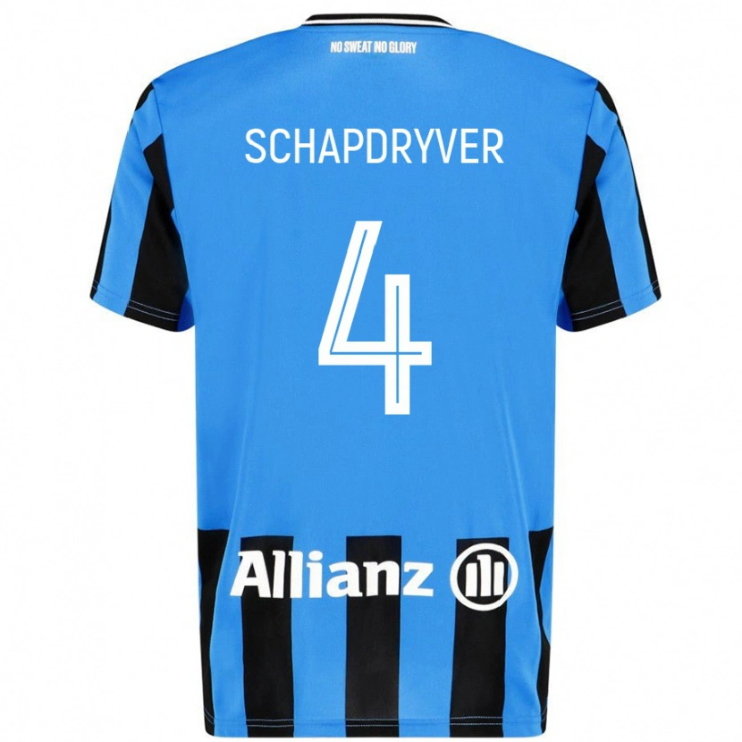 Danxen Hombre Camiseta Emely Schapdryver #4 Azul Cielo Negro 1ª Equipación 2024/25 La Camisa