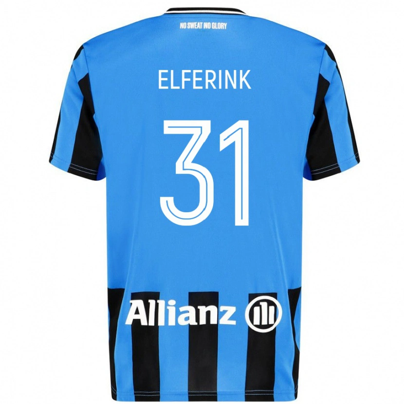 Danxen Hombre Camiseta Marie Elferink #31 Azul Cielo Negro 1ª Equipación 2024/25 La Camisa
