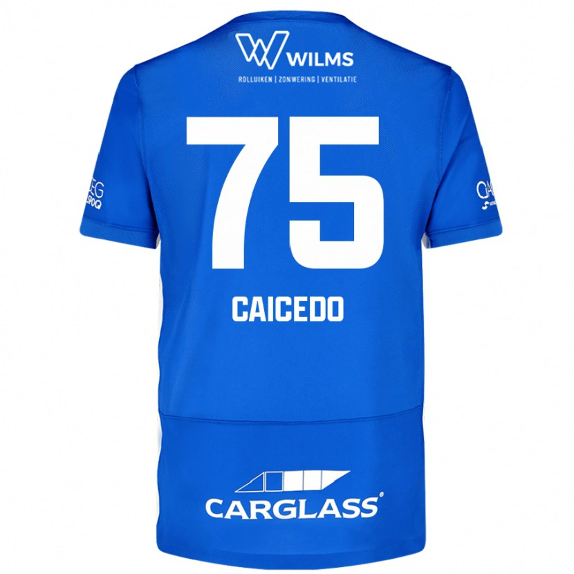 Danxen Hombre Camiseta Alfred Caicedo #75 Azul 1ª Equipación 2024/25 La Camisa