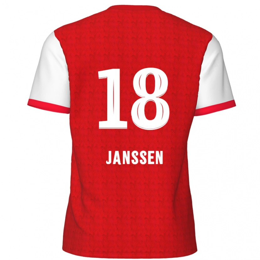 Danxen Hombre Camiseta Vincent Janssen #18 Rojo Blanco 1ª Equipación 2024/25 La Camisa