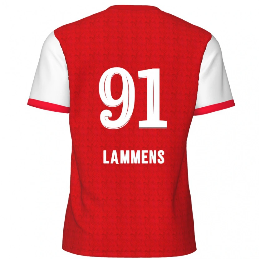 Danxen Hombre Camiseta Senne Lammens #91 Rojo Blanco 1ª Equipación 2024/25 La Camisa