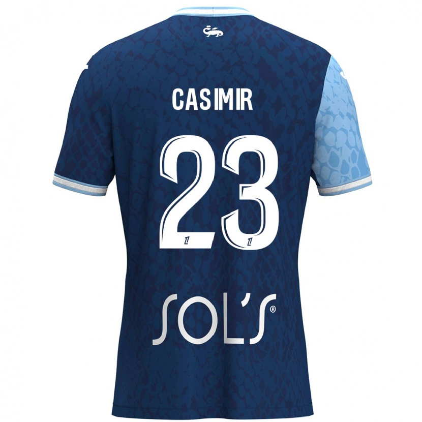 Danxen Hombre Camiseta Josué Casimir #23 Azul Cielo Azul Oscuro 1ª Equipación 2024/25 La Camisa