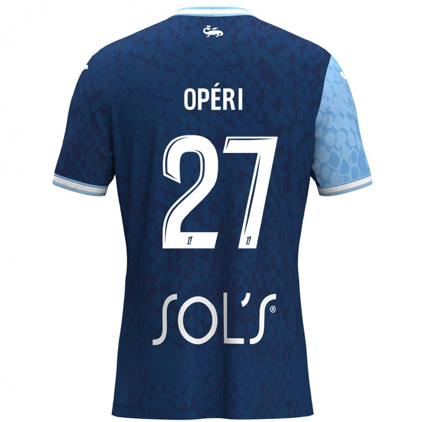 Danxen Hombre Camiseta Christopher Operi #27 Azul Cielo Azul Oscuro 1ª Equipación 2024/25 La Camisa