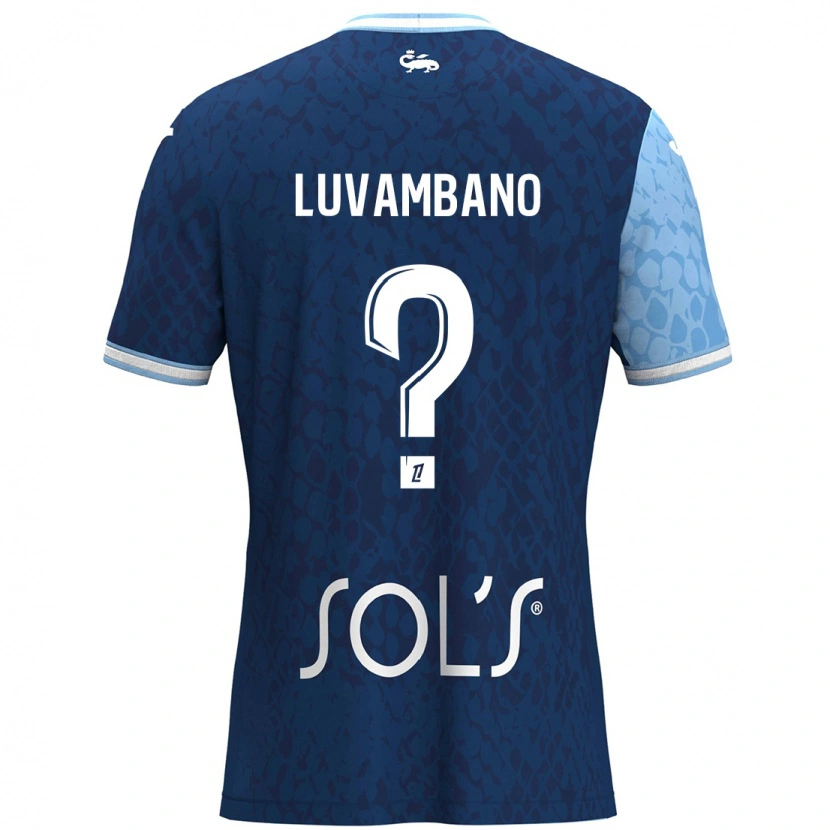 Danxen Hombre Camiseta Ethan Luvambano #0 Azul Cielo Azul Oscuro 1ª Equipación 2024/25 La Camisa