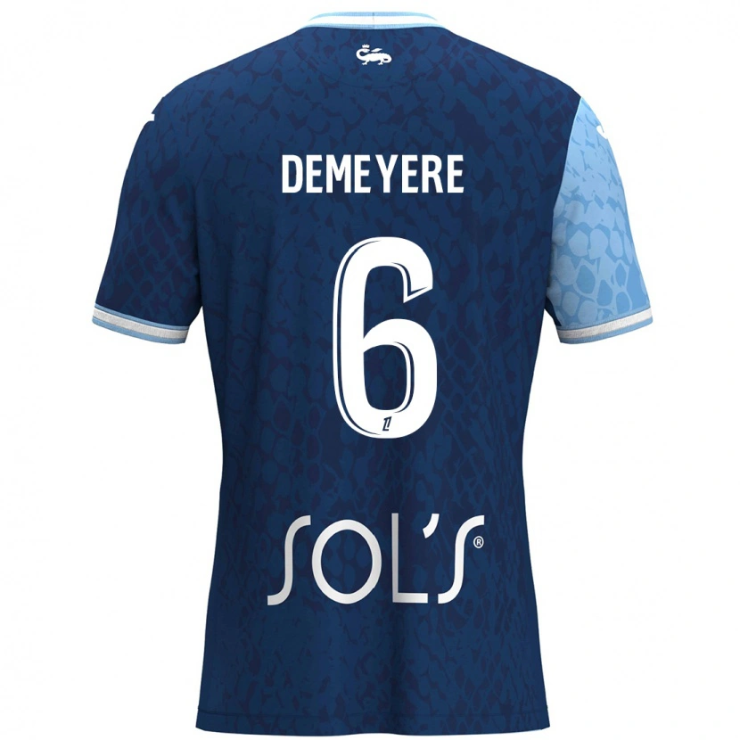 Danxen Hombre Camiseta Silke Demeyere #6 Azul Cielo Azul Oscuro 1ª Equipación 2024/25 La Camisa