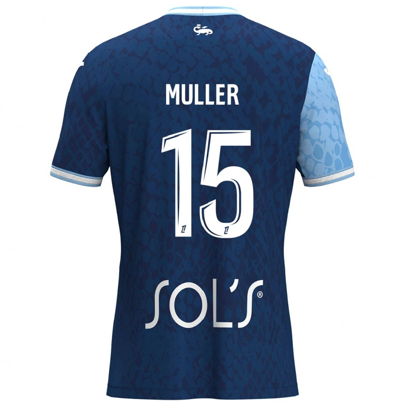 Danxen Hombre Camiseta Laura Muller #15 Azul Cielo Azul Oscuro 1ª Equipación 2024/25 La Camisa
