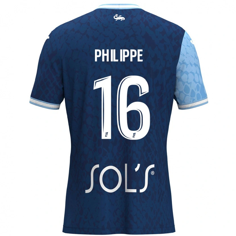 Danxen Hombre Camiseta Laëtitia Philippe #16 Azul Cielo Azul Oscuro 1ª Equipación 2024/25 La Camisa