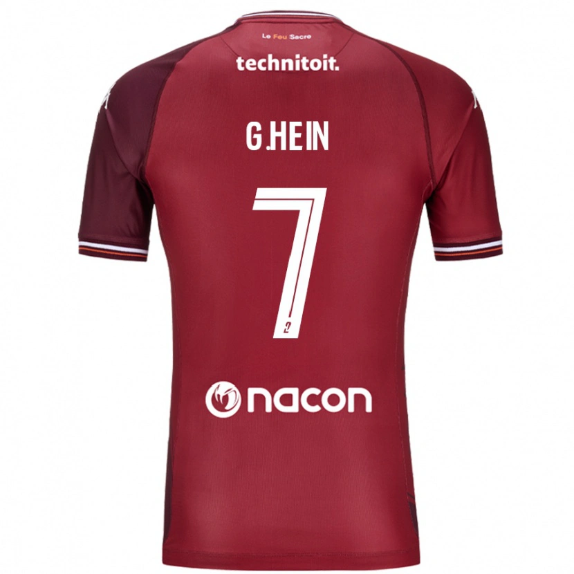 Danxen Hombre Camiseta Gauthier Hein #7 Rojo Granata 1ª Equipación 2024/25 La Camisa