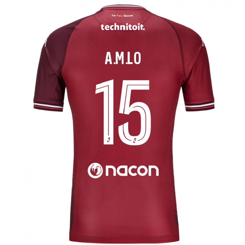 Danxen Hombre Camiseta Aboubacar Lô #15 Rojo Granata 1ª Equipación 2024/25 La Camisa