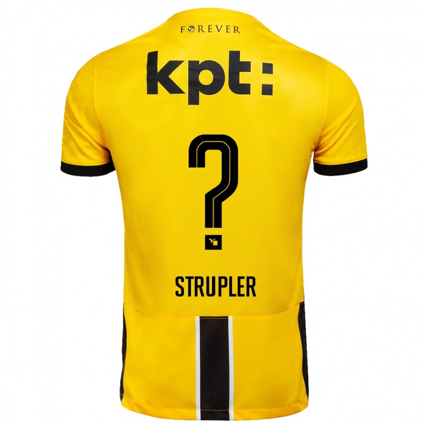 Danxen Hombre Camiseta Cedrik Strupler #0 Amarillo Negro 1ª Equipación 2024/25 La Camisa