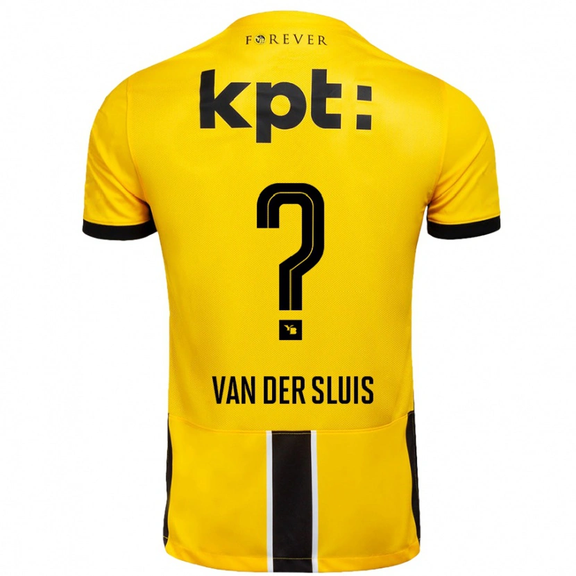 Danxen Hombre Camiseta Gennaro Van Der Sluis #0 Amarillo Negro 1ª Equipación 2024/25 La Camisa