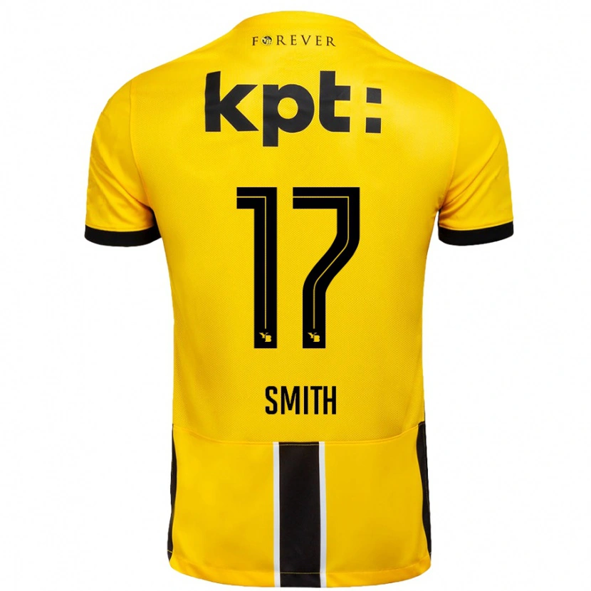 Danxen Hombre Camiseta Rhodri Smith #17 Amarillo Negro 1ª Equipación 2024/25 La Camisa