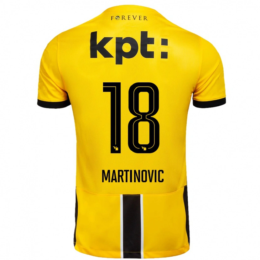 Danxen Hombre Camiseta Denis Martinovic #18 Amarillo Negro 1ª Equipación 2024/25 La Camisa
