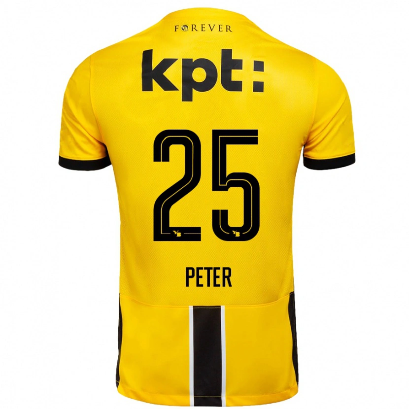Danxen Hombre Camiseta Luc Peter #25 Amarillo Negro 1ª Equipación 2024/25 La Camisa