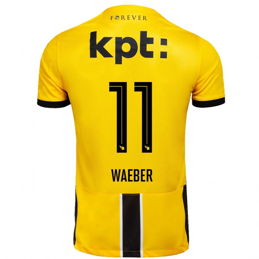 Danxen Hombre Camiseta Stéphanie Waeber #11 Amarillo Negro 1ª Equipación 2024/25 La Camisa