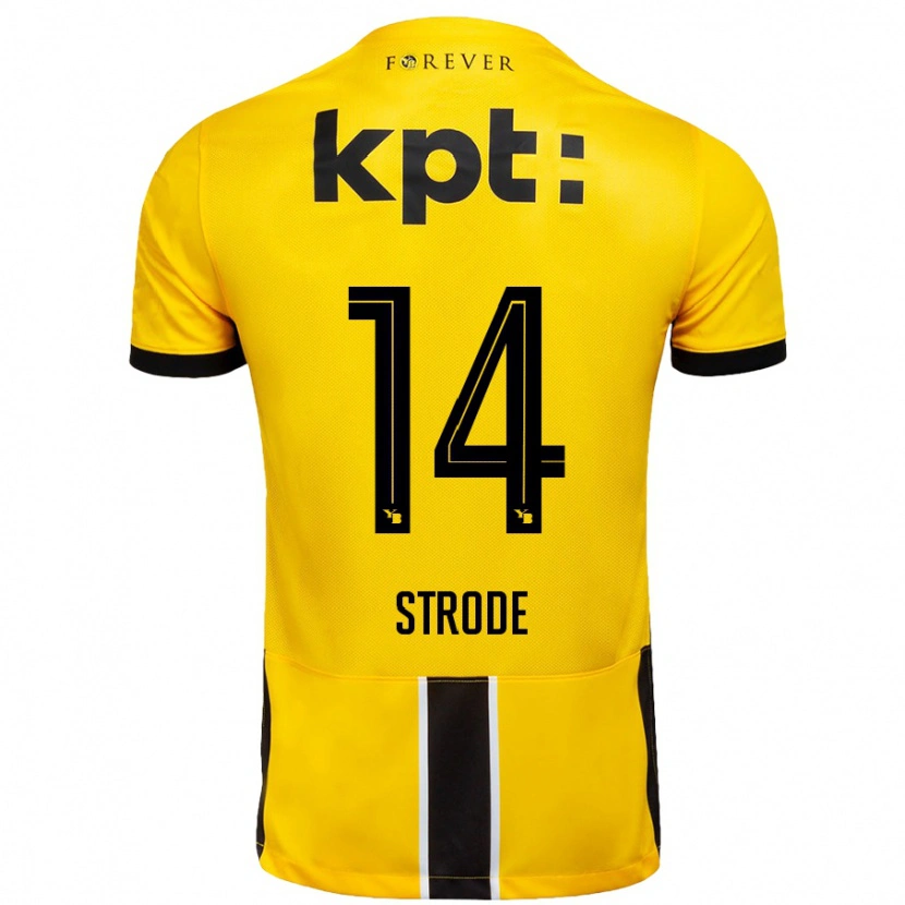 Danxen Hombre Camiseta Courtney Strode #14 Amarillo Negro 1ª Equipación 2024/25 La Camisa