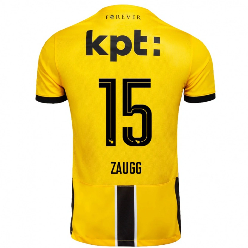 Danxen Hombre Camiseta Leana Zaugg #15 Amarillo Negro 1ª Equipación 2024/25 La Camisa