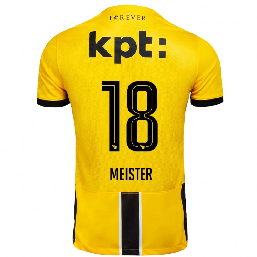 Danxen Hombre Camiseta Wibke Meister #18 Amarillo Negro 1ª Equipación 2024/25 La Camisa