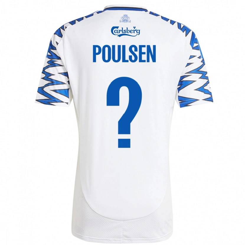 Danxen Hombre Camiseta Xander Poulsen #0 Blanco Azul Cielo 1ª Equipación 2024/25 La Camisa