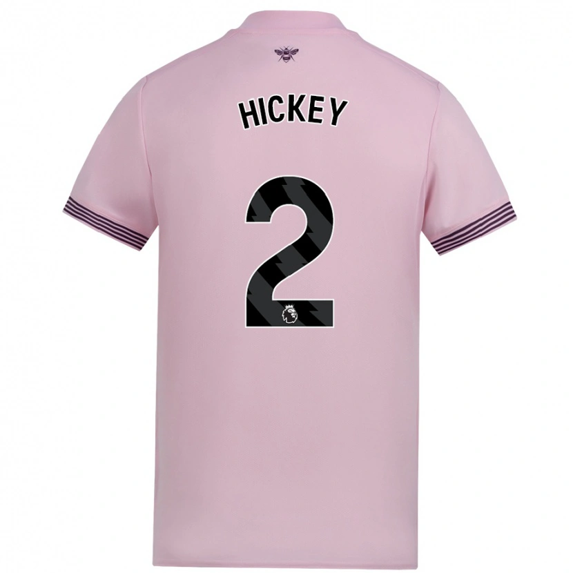 Danxen Hombre Camiseta Aaron Hickey #2 Rosa 2ª Equipación 2024/25 La Camisa