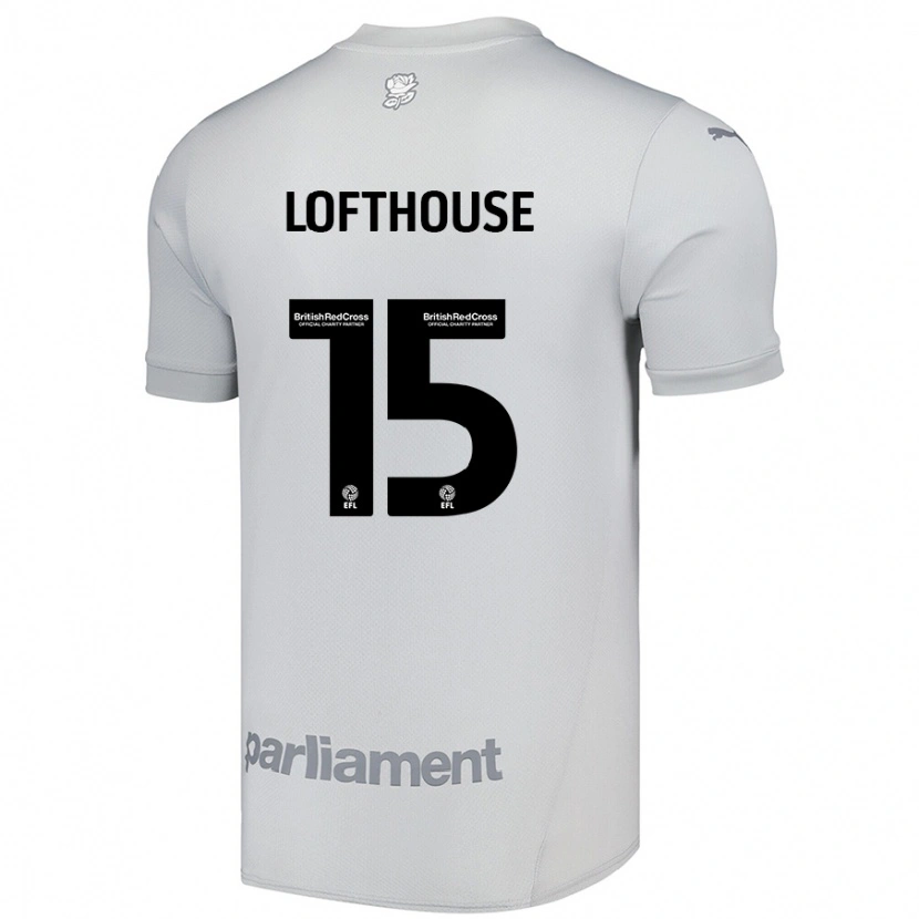 Danxen Hombre Camiseta Kyran Lofthouse #15 Gris Plata 2ª Equipación 2024/25 La Camisa