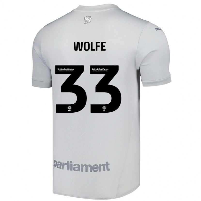 Danxen Hombre Camiseta Matty Wolfe #33 Gris Plata 2ª Equipación 2024/25 La Camisa