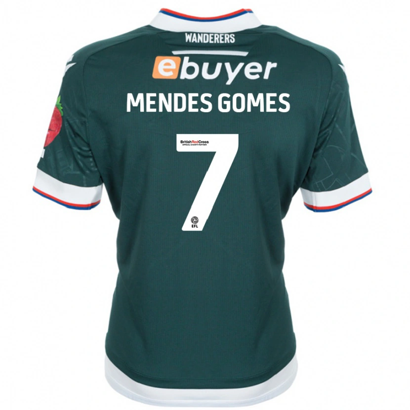 Danxen Hombre Camiseta Carlos Mendes #7 Verde Oscuro 2ª Equipación 2024/25 La Camisa