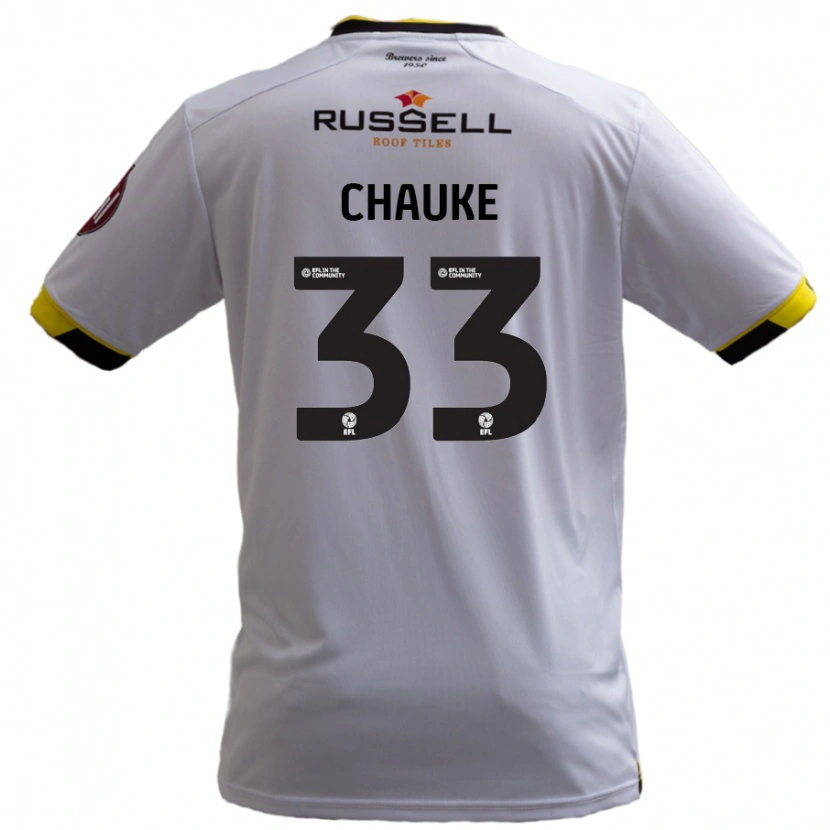 Danxen Hombre Camiseta Kgaogelo Chauke #33 Blanco 2ª Equipación 2024/25 La Camisa
