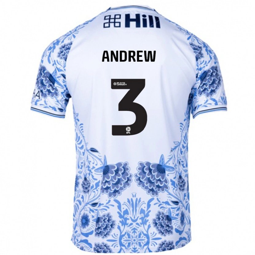 Danxen Hombre Camiseta Danny Andrew #3 Blanco Azul 2ª Equipación 2024/25 La Camisa