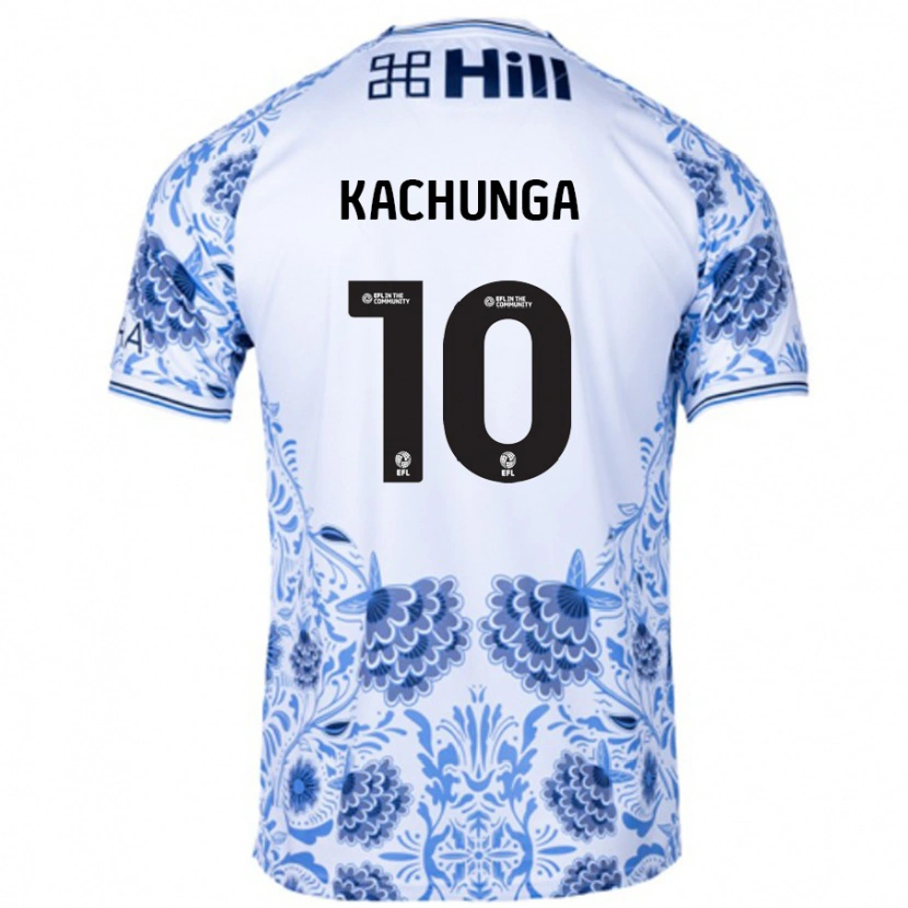 Danxen Hombre Camiseta Elias Kachunga #10 Blanco Azul 2ª Equipación 2024/25 La Camisa