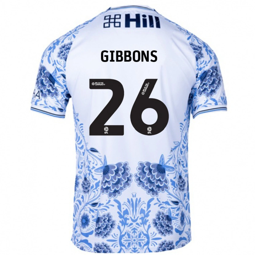 Danxen Hombre Camiseta James Gibbons #26 Blanco Azul 2ª Equipación 2024/25 La Camisa
