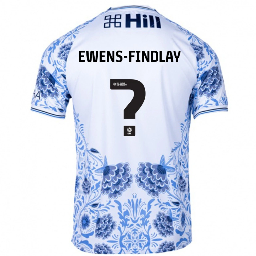 Danxen Hombre Camiseta Ty Ewens-Findlay #0 Blanco Azul 2ª Equipación 2024/25 La Camisa