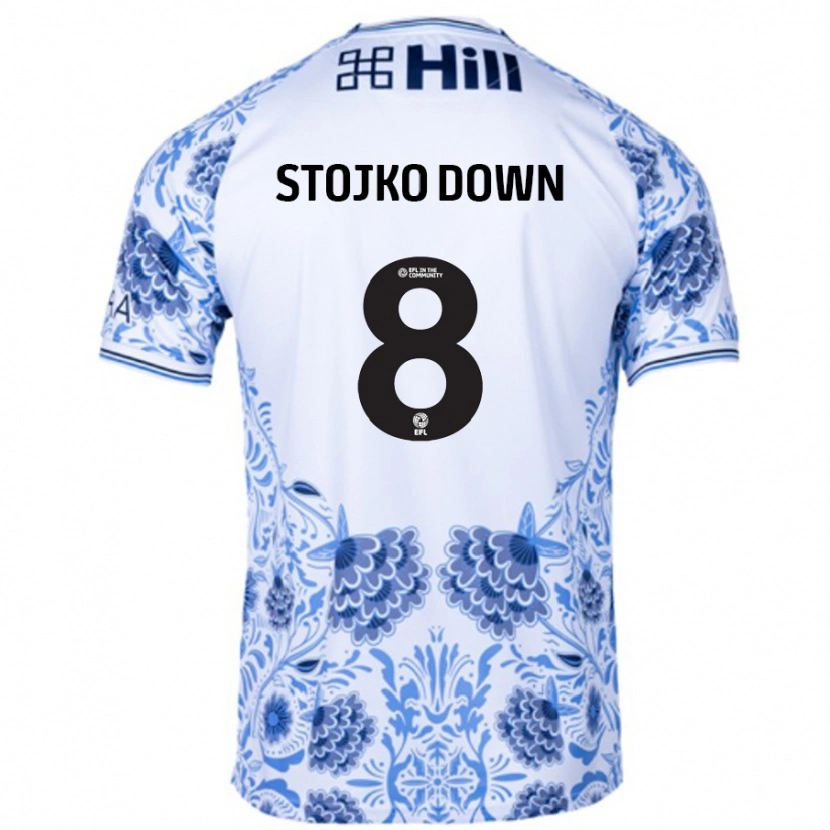 Danxen Hombre Camiseta Alysha Stojko-Down #8 Blanco Azul 2ª Equipación 2024/25 La Camisa