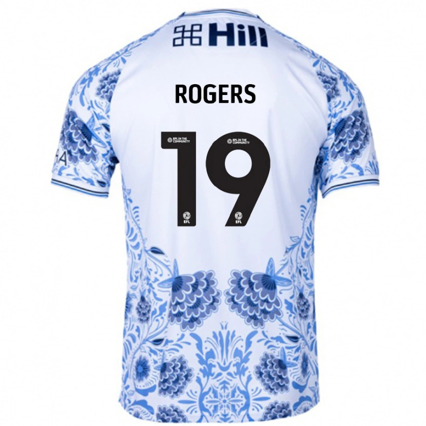Danxen Hombre Camiseta Beatrice Rogers #19 Blanco Azul 2ª Equipación 2024/25 La Camisa