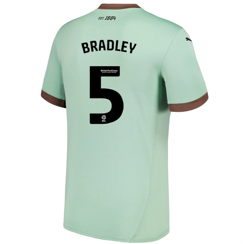 Danxen Hombre Camiseta Sonny Bradley #5 Verde Pálido 2ª Equipación 2024/25 La Camisa