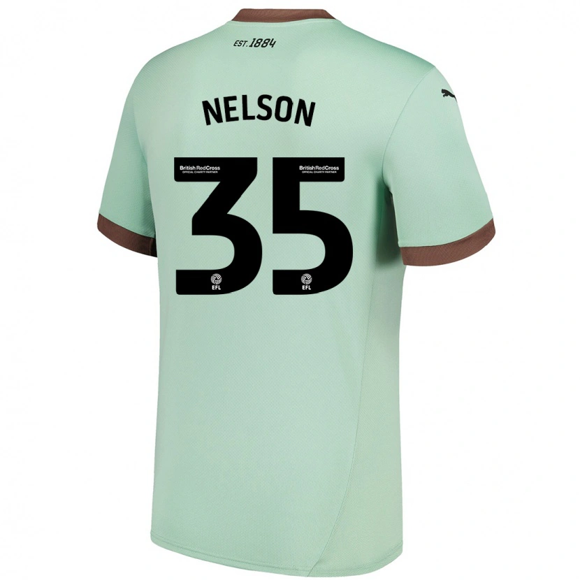 Danxen Hombre Camiseta Curtis Nelson #35 Verde Pálido 2ª Equipación 2024/25 La Camisa