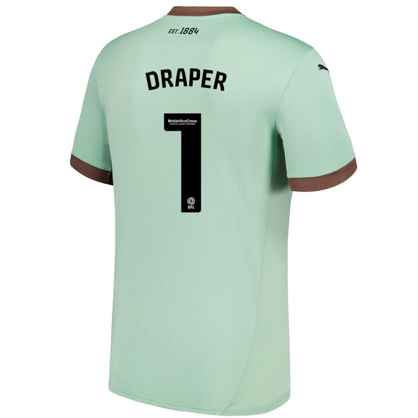 Danxen Hombre Camiseta Anna Draper #1 Verde Pálido 2ª Equipación 2024/25 La Camisa