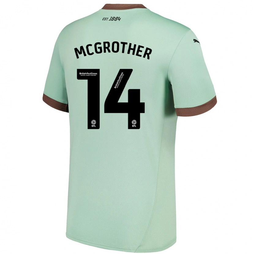 Danxen Hombre Camiseta Becky Mcgrother #14 Verde Pálido 2ª Equipación 2024/25 La Camisa
