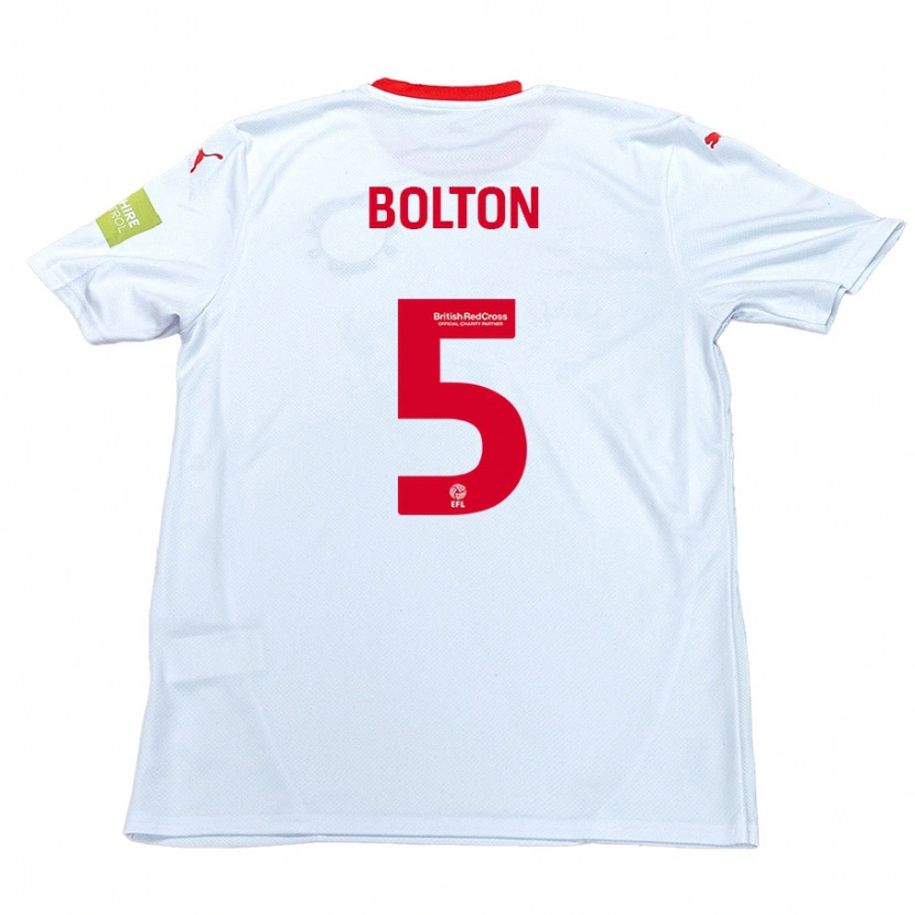Danxen Hombre Camiseta James Bolton #5 Blanco 2ª Equipación 2024/25 La Camisa