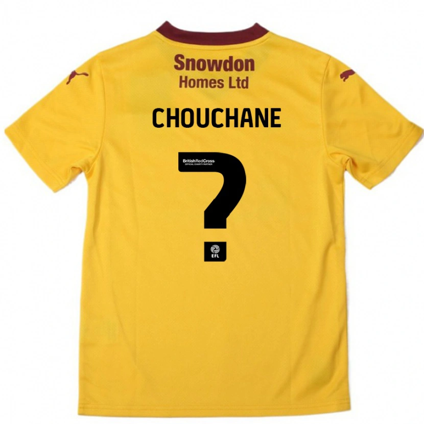 Danxen Hombre Camiseta Samy Chouchane #0 Naranja Borgoña 2ª Equipación 2024/25 La Camisa
