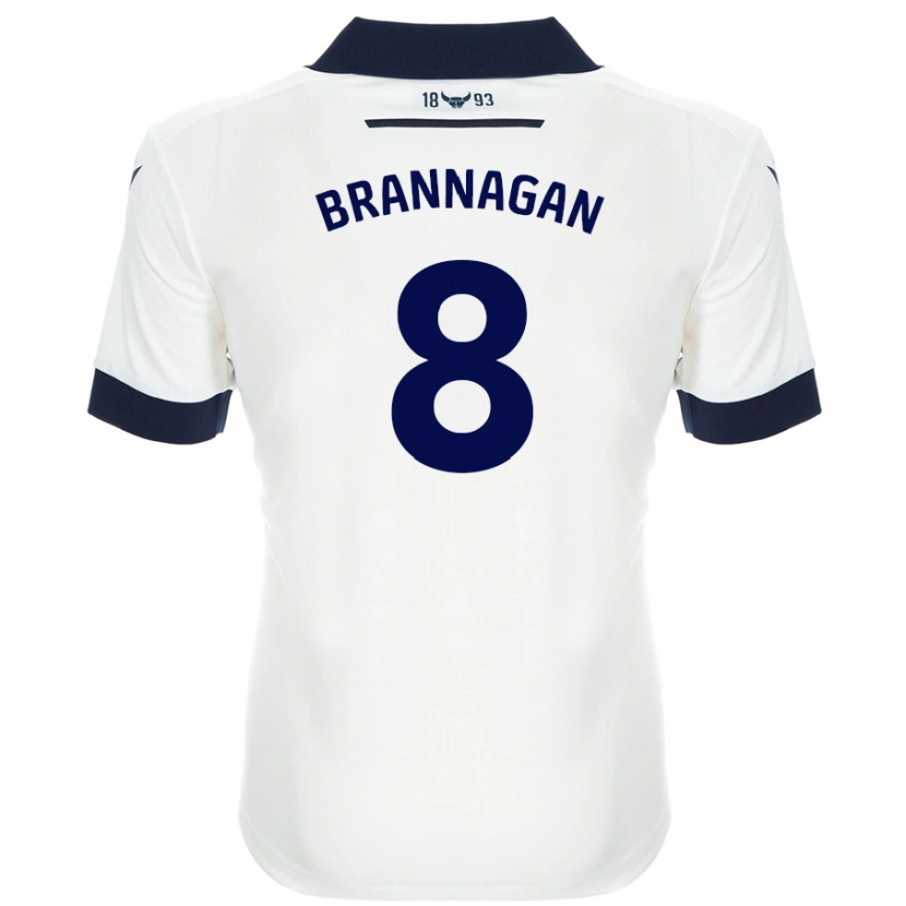 Danxen Hombre Camiseta Cameron Brannagan #8 Blanco Azul Marino 2ª Equipación 2024/25 La Camisa