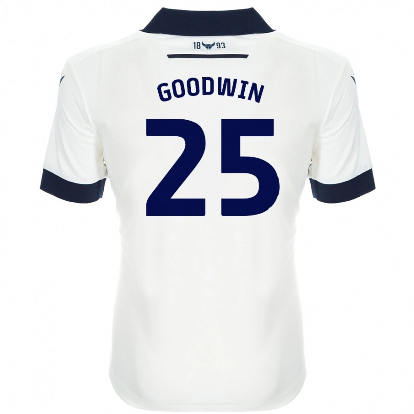 Danxen Hombre Camiseta Will Goodwin #25 Blanco Azul Marino 2ª Equipación 2024/25 La Camisa