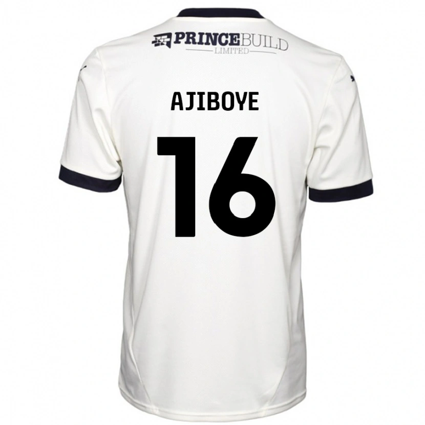 Danxen Hombre Camiseta David Ajiboye #16 Blanquecino Negro 2ª Equipación 2024/25 La Camisa