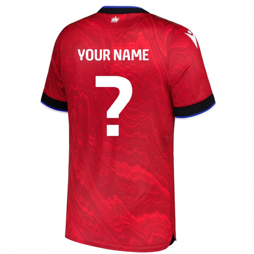Danxen Hombre Camiseta Su Nombre #0 Rojo Negro 2ª Equipación 2024/25 La Camisa