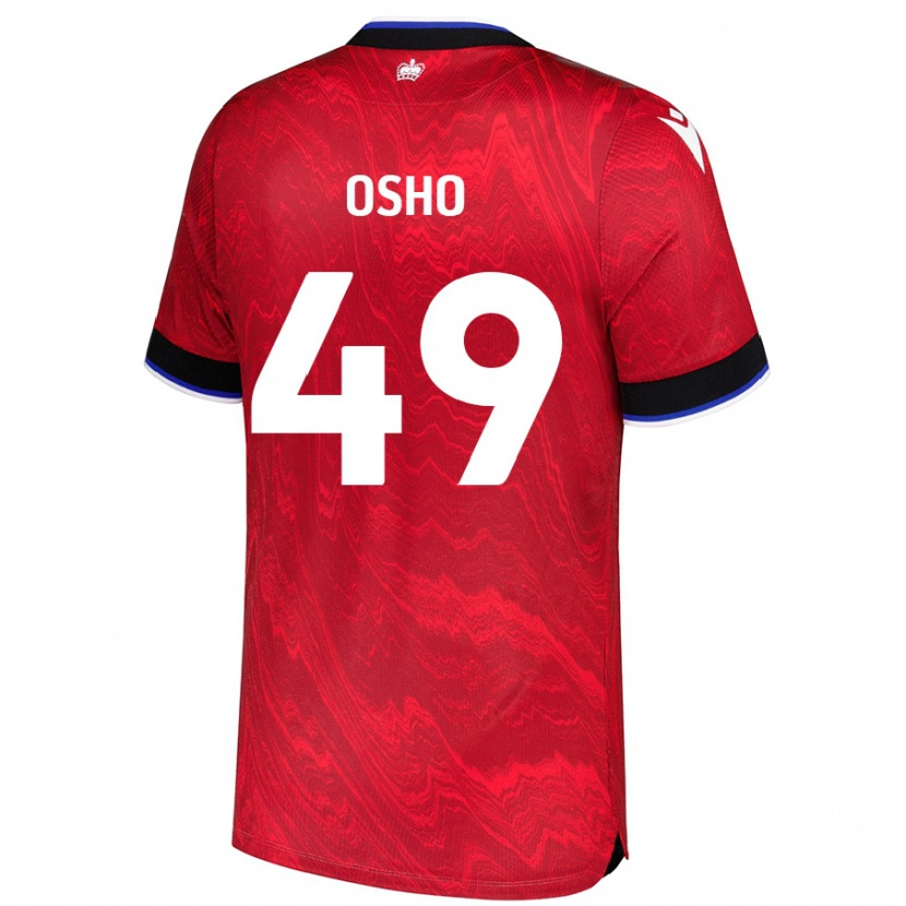 Danxen Hombre Camiseta Emmanuel Osho #49 Rojo Negro 2ª Equipación 2024/25 La Camisa