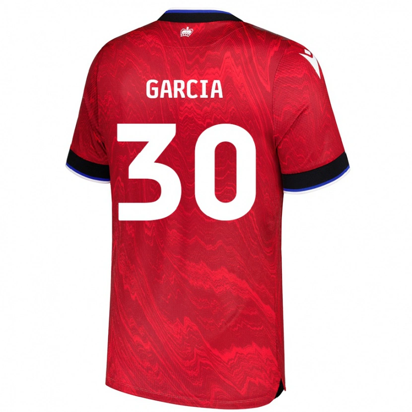 Danxen Hombre Camiseta Andre Garcia #30 Rojo Negro 2ª Equipación 2024/25 La Camisa